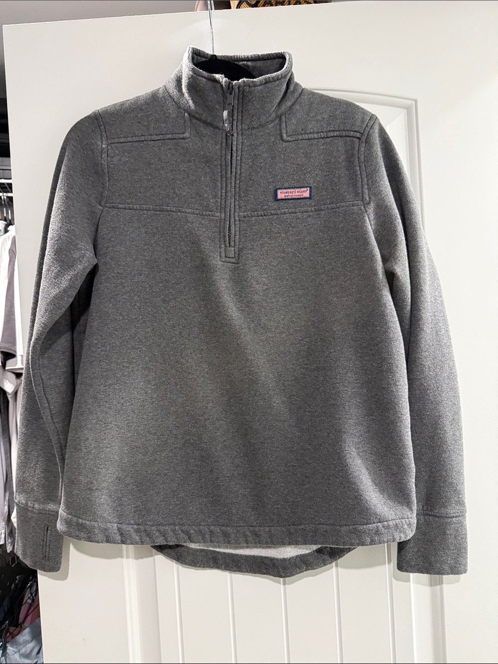 Vineyard Vines Women’s Gray Quarter-Zip Sweater Pullover